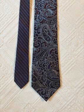 Vintage Eagle Shirtmakers Handcrafted 100% Silk Paisley Necktie